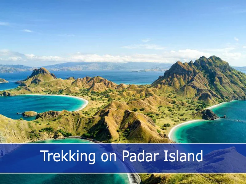 Trekking on Padar island Trekking on Padar island