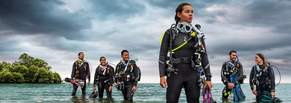 Professional divers full gear